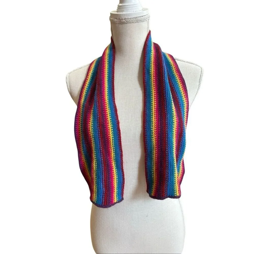 Nice Caps Industdy Kids Multi Color Bright Rainbow Baby Scarf Rainbow 12/18 M